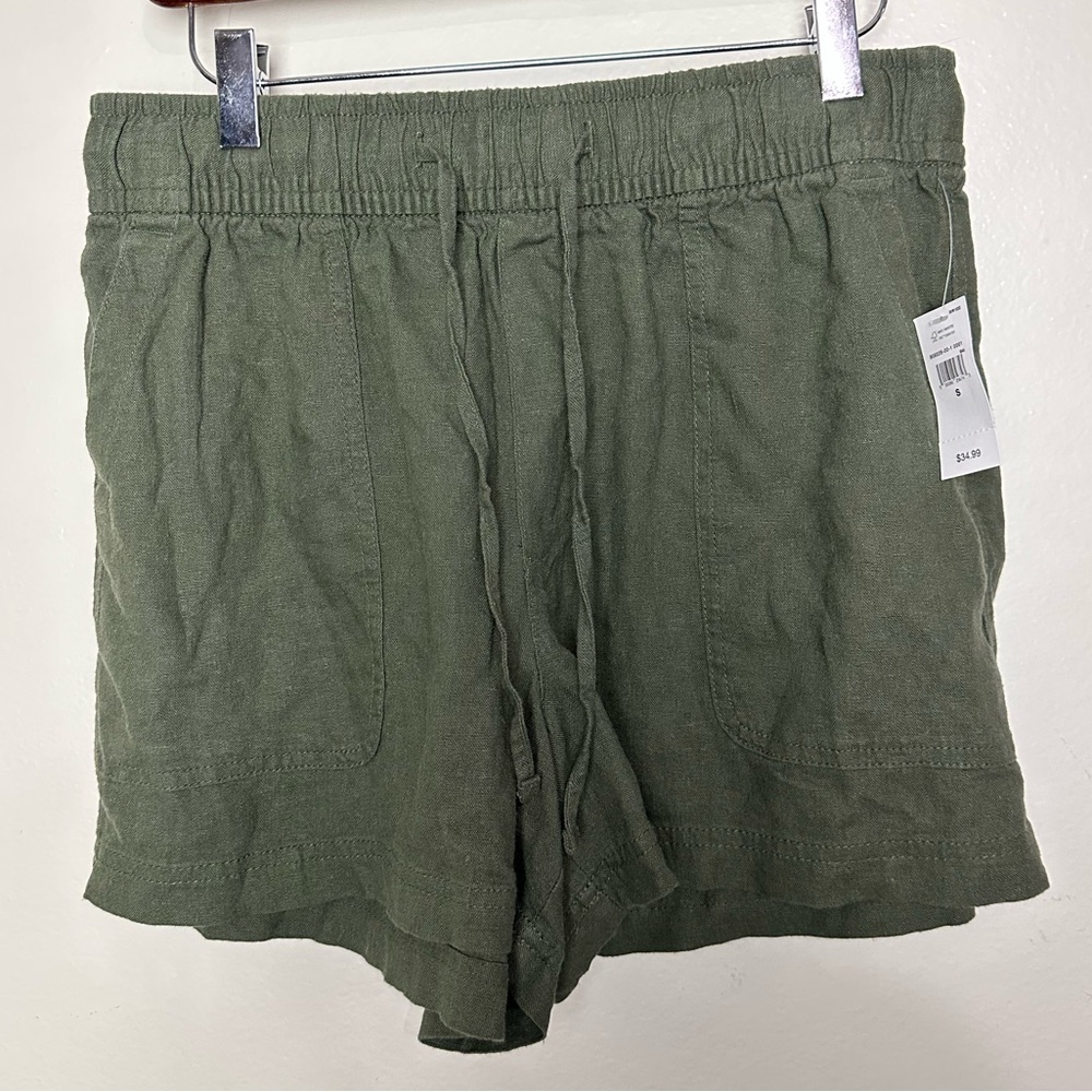 GAP Olive Drawstring High-Waist Women's Shorts